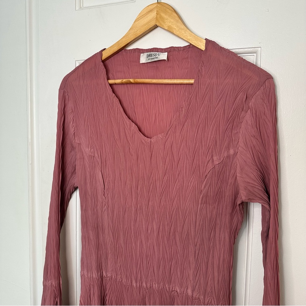 Y2K Pink Fairy Grunge Long Flare Sleeve Top Witchy Whimsigoth Dark Romance Goth - Picture 2 of 7